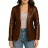 Womens-Two-Button-Real-Leather-Brown-Blazer-Jacket.webp