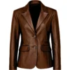 Womens-Two-Button-Real-Leather-Brown-Blazer-Jacket-For-Sale.webp