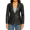 Womens-Two-Button-Real-Leather-Distressed-Black-Blazer-Jacket.webp