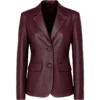 Womens-Two-Button-Real-Leather-Maroon-Blazer-Jacket-For-Sale.webp