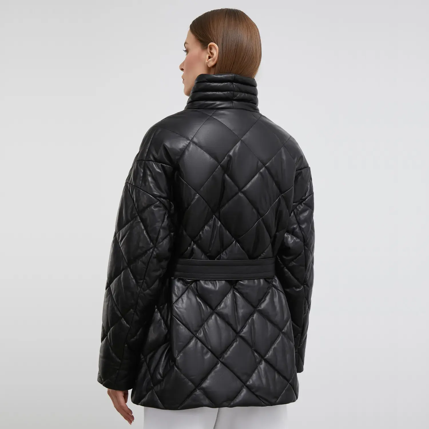 Black Quilted Puffer Jackets For Womens - Image 3