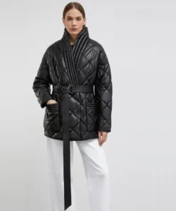 Black Quilted Puffer Jackets For Womens