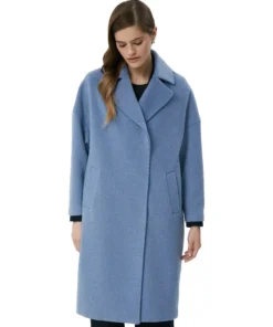 Blue Wool Coat For Womens