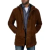 Brown Suede Coat For Mens