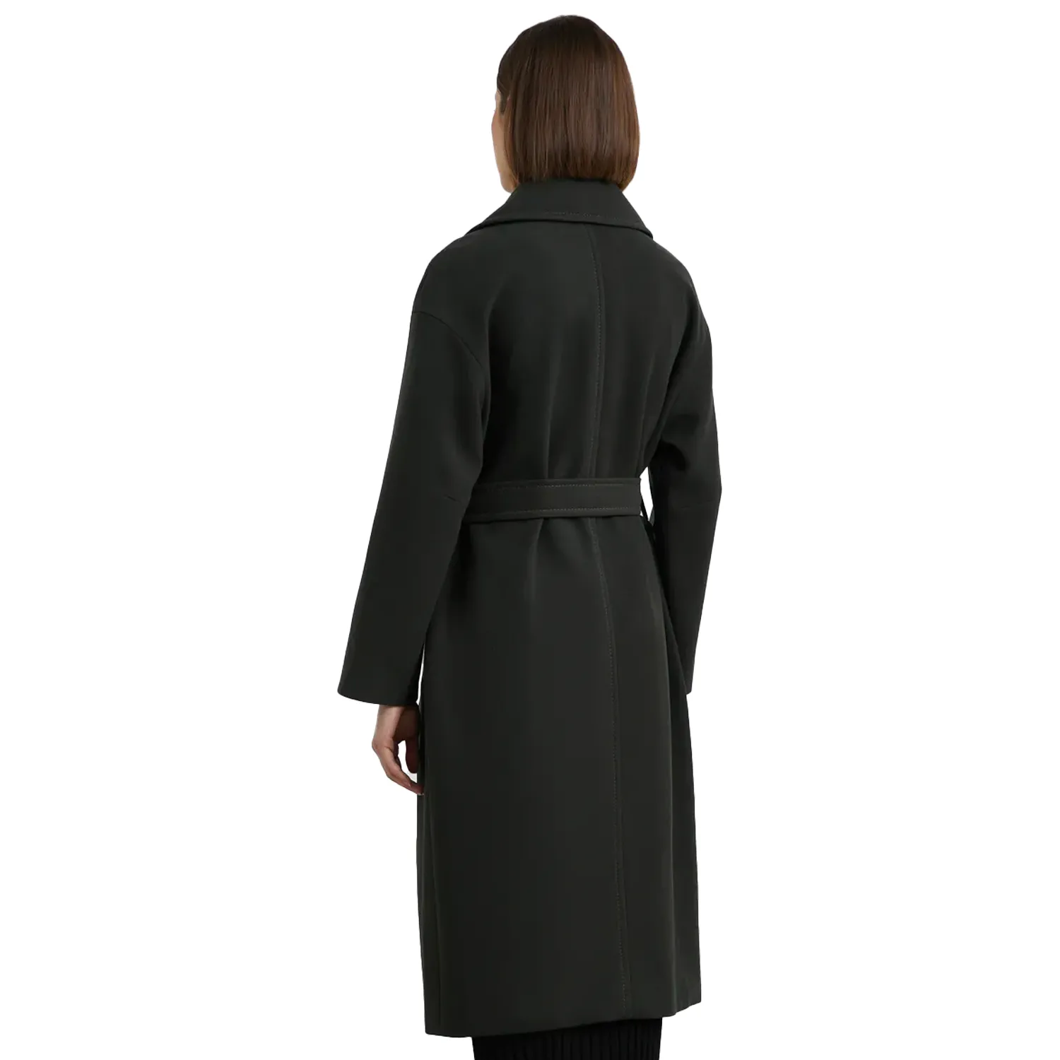 Dark Green Wool Coat For Womens - Image 3