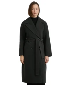 Dark Green Wool Coat For Womens