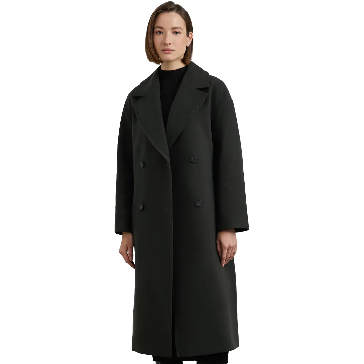 Dark Green Wool Coat For Womens - Image 2