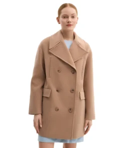 Light Brown Wool Coat For Womens