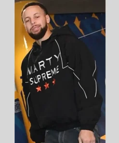 Basketball Player Stephen Curry Marty Supreme Black Hooded Jacket