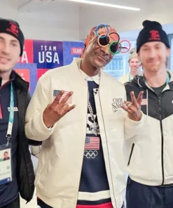 Coach Snoop Team USA White Bomber Jacket