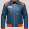 Timothée Chalamet Marty Supreme Star Blue And Orange Leather Jacket