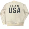 Winter Olympics 2026 Team USA Coach Snoop Dogg White Satin Bomber Jacket
